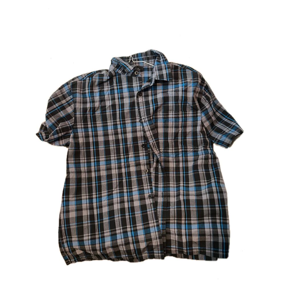 Yago Checkered Short Sleeve Button Down Shirt Mens XL